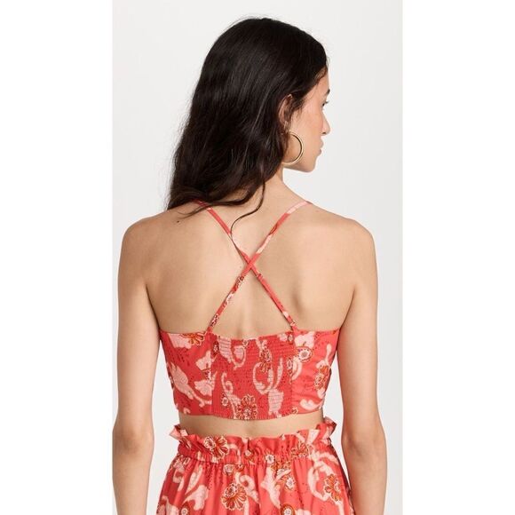 NWT A.L.C. Arit Floral Cotton Sweetheart Crop Top in Calla Multi, Size 6 - Picture 3 of 16